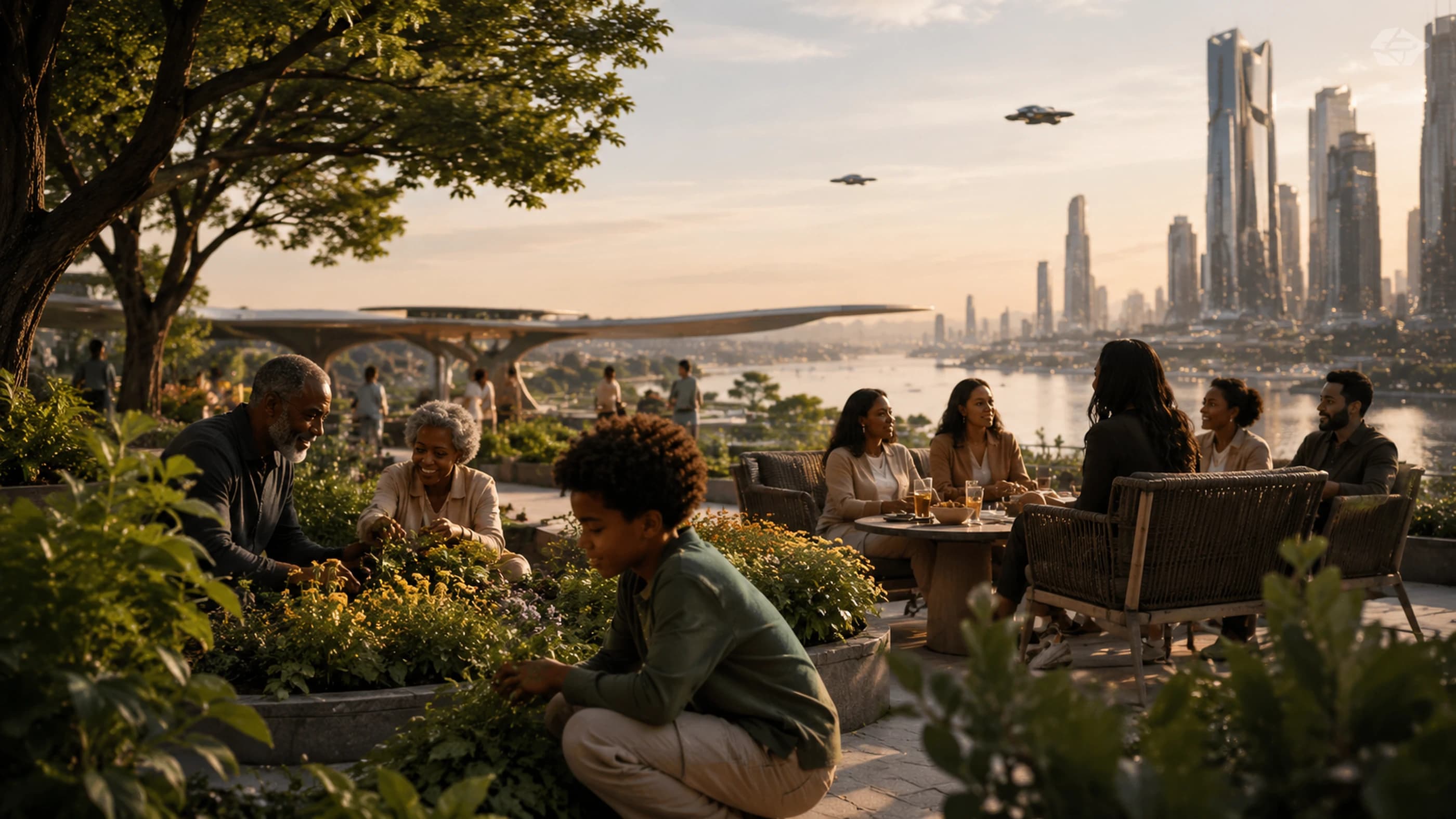 Intergenerational future community representing long-term stewardship